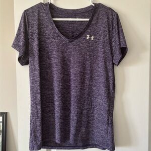 Under Armour Women's Heathered Purple V-Neck Tee
